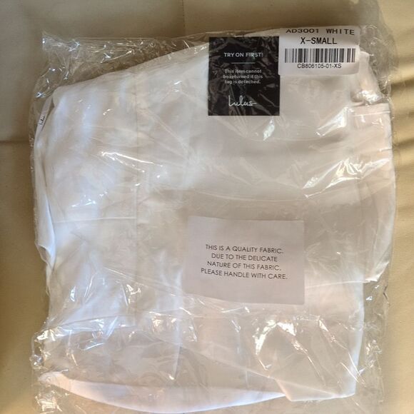 Lulus Charming Celebration White Taffeta Bow Mini Dress XS - Picture 8 of 9